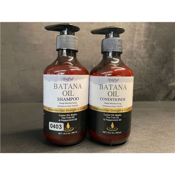 MeloPuff Batana Oil Shampoo & Conditioner Set (300ml) Promotes Hair Strength/Growth - New