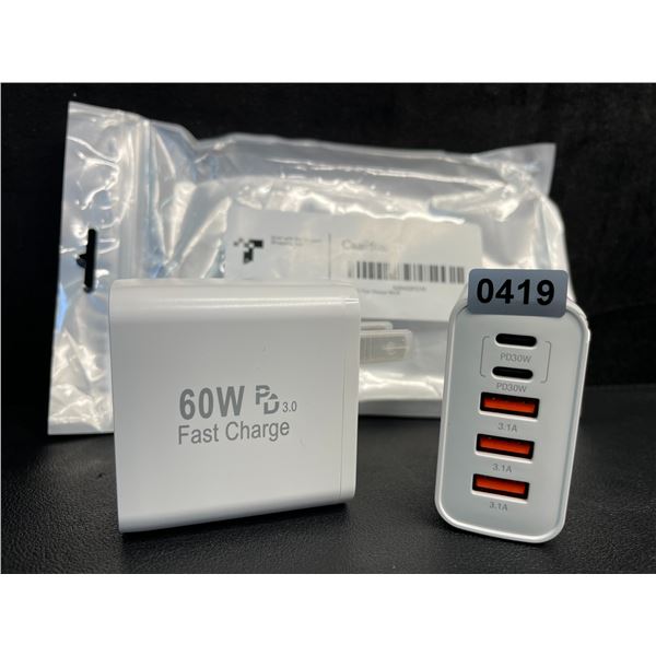 2-Pack of 60W 5-Port USB-C Fast Charger Wall Blocks - New