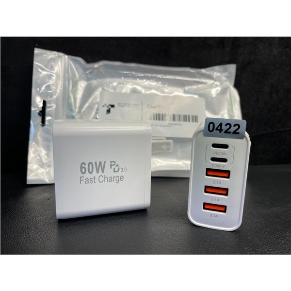 2-Pack of 60W 5-Port USB-C Fast Charger Wall Blocks - New