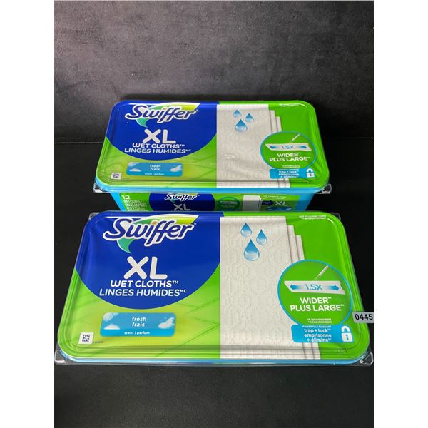 2 Packs of Swiffer XL Wet Cloths/Wet Mop Cloths (12PCS Each) Fresh Scent - New
