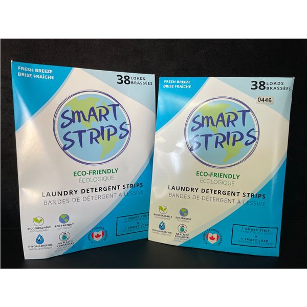 2 Packs of Smart Strips Laundry Detergent Strips (38 Loads) Fresh Breeze; Eco-Friendly - New