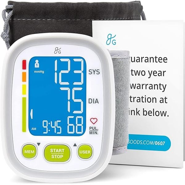 GreaterGoods Wrist Blood Pressure Monitor/Portable Wrist BPM - New in Box
