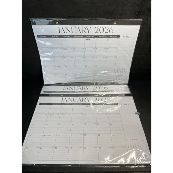 Lot of 3 Large Desk/Wall Monthly Calendars (2026) 17" x 12" Personal Desk Monthly Planner Pads; New