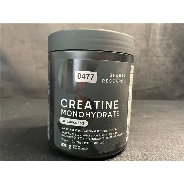 Sports Research Creatine Monohydrate Powder (300g) Unflavoured - New