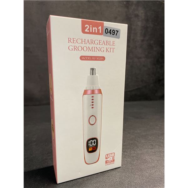 2-in-1 Rechargeable Nose & Ear Hair/Facial Trimmer Device - New