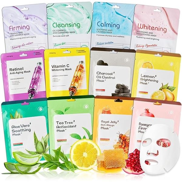 12-Pack of Fanicer Collagen Hydrogel Face Masks/Moisturizing Face Mask Sheets - New Sealed