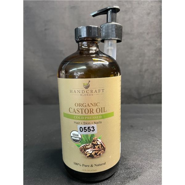 HandCraft Blends Organic Castor Oil (473ml) Cold Pressed - For Hair/Skin/Nails - New