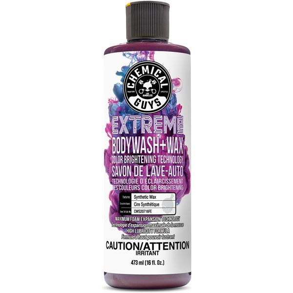 Chemical Guys Extreme Bodywash+Wax for Car Detailing (473ml) Max Foaming & Color Brightening - New
