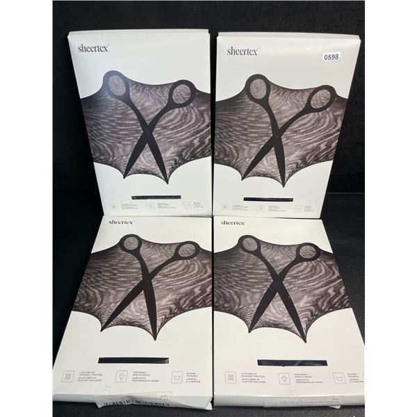 4 Packs of Sheertex Control Top Sheer Rip-Resist Tights for Women (Size S) - New