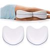 Image 2 : Lot of 2 Ergonomic Leg Pillows; Memory Foam Leg Pillows for Side Sleepers w/ Washable Covers - New