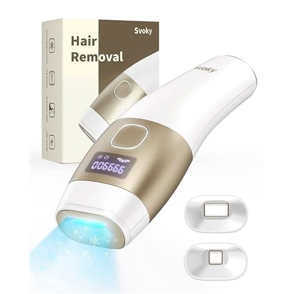 Svoky IPL At-Home Permanent Laser Hair Removal Device; Painless Ice Cooling Function - New Sealed