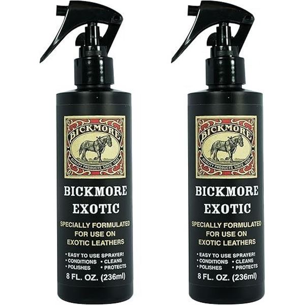 2-Pack of Bickmore Exotic Leather Sprays (236ml) Cleans/Conditions/Polishes/Protects - New