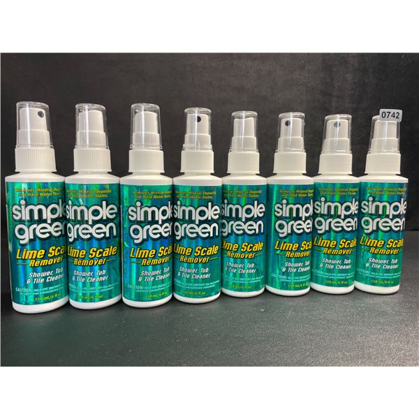 8 Bottles of Simple Green Lime Scale Remover Spray (118ml) For Shower, Tub & Tile - New