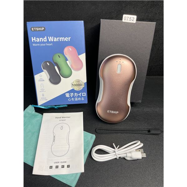 Portable Hand Warmer/Powerbank (10,000mAh) Up to 14hrs of Double-Sided Rapid Heating - New!