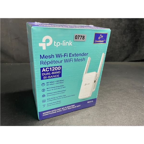 TP-Link AC1200 Mesh Wi-Fi Extender/WiFi Booster - Works with Any WiFi Router - New Sealed!