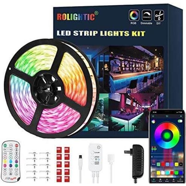 32.8FT Smart LED RGB Strip Light Kit - Bluetooth/App & Remote Control - Brand New!