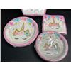 Image 3 : Lot of 2 Pink Unicorn Party Decoration/Birthday Sets (96PCS Each) Plates/Napkins/Tablecloth - New