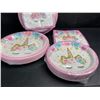 Image 4 : Lot of 2 Pink Unicorn Party Decoration/Birthday Sets (96PCS Each) Plates/Napkins/Tablecloth - New
