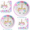 Image 6 : Lot of 2 Pink Unicorn Party Decoration/Birthday Sets (96PCS Each) Plates/Napkins/Tablecloth - New