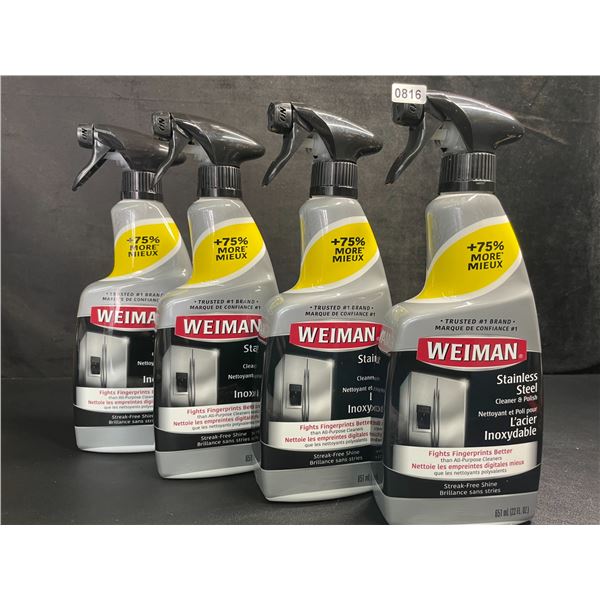 Lot of 4 Weimen Stainless Steel Cleaner & Polish (651ml) Streak-Free Shine - New