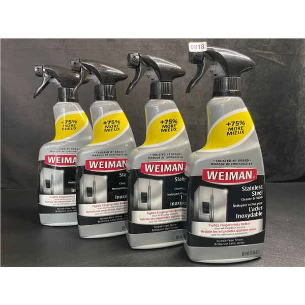 Lot of 4 Weimen Stainless Steel Cleaner & Polish (651ml) Streak-Free Shine - New