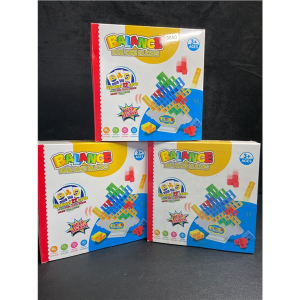 3 Balance Building Blocks/Tetra Tower Toy Play Sets - 48pcs Each - Brand New!