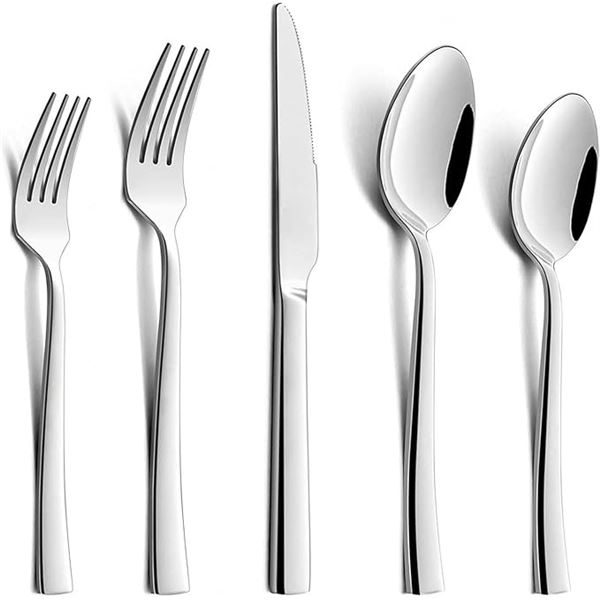 60-Piece Flatware Cutlery Set - Stainless Steel Silverware Set - New