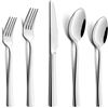 Image 1 : 60-Piece Flatware Cutlery Set - Stainless Steel Silverware Set - New