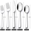 Image 2 : 60-Piece Flatware Cutlery Set - Stainless Steel Silverware Set - New