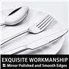 Image 7 : 60-Piece Flatware Cutlery Set - Stainless Steel Silverware Set - New