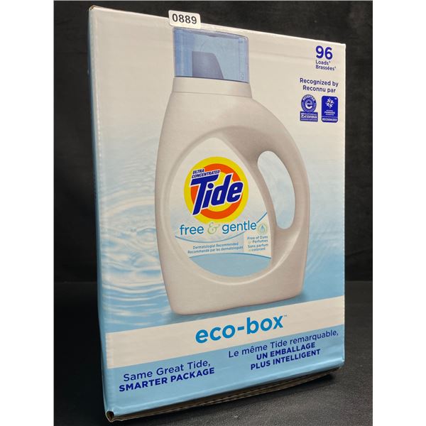 Tide Ultra Concentrated Free & Gentle Eco-Box Liquid Laundry Detergent (3.1L) 96 Loads - New