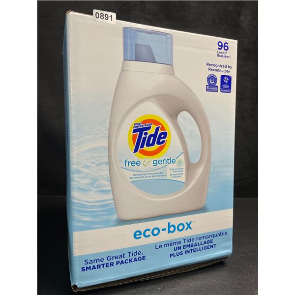 Tide Ultra Concentrated Free & Gentle Eco-Box Liquid Laundry Detergent (3.1L) 96 Loads - New