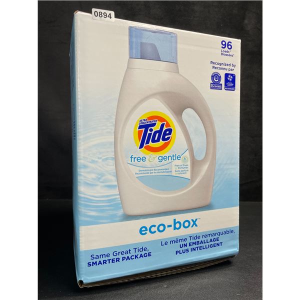 Tide Ultra Concentrated Free & Gentle Eco-Box Liquid Laundry Detergent (3.1L) 96 Loads - New