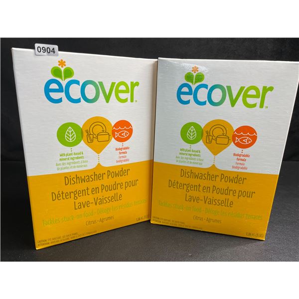 2 Boxes of Ecover Natural Plant-Based Dishwasher Powder (1.36kg) Citrus - New