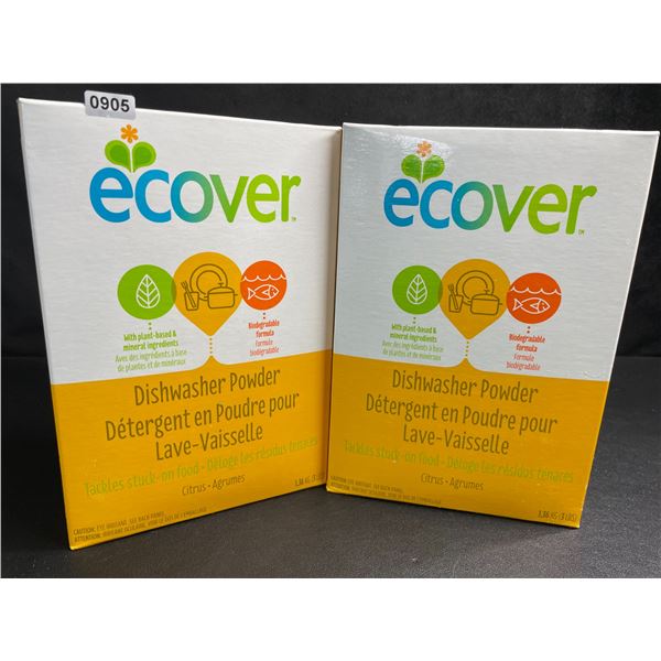2 Boxes of Ecover Natural Plant-Based Dishwasher Powder (1.36kg) Citrus - New
