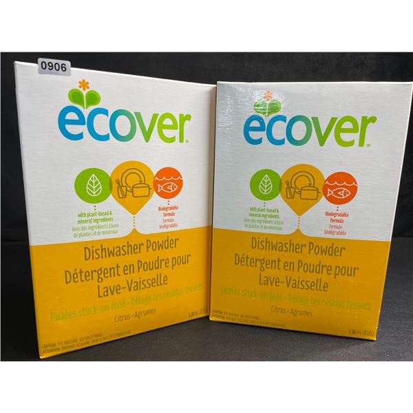 2 Boxes of Ecover Natural Plant-Based Dishwasher Powder (1.36kg) Citrus - New