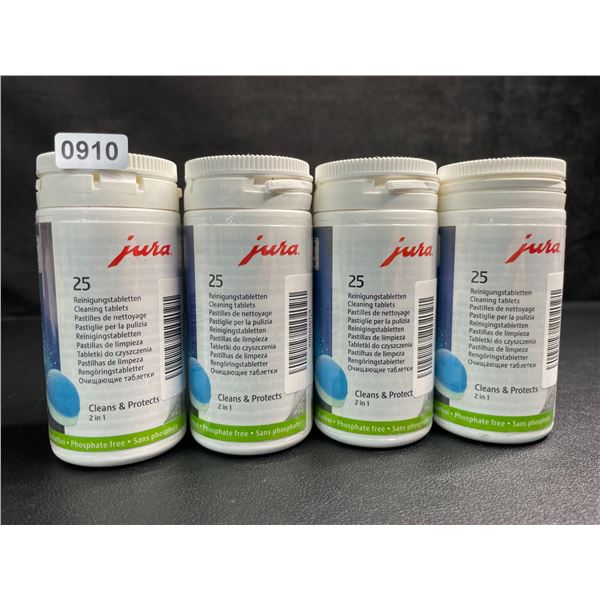 4 Bottles of Jura Coffee-Machine Cleaning Tablets (25 Count) - New