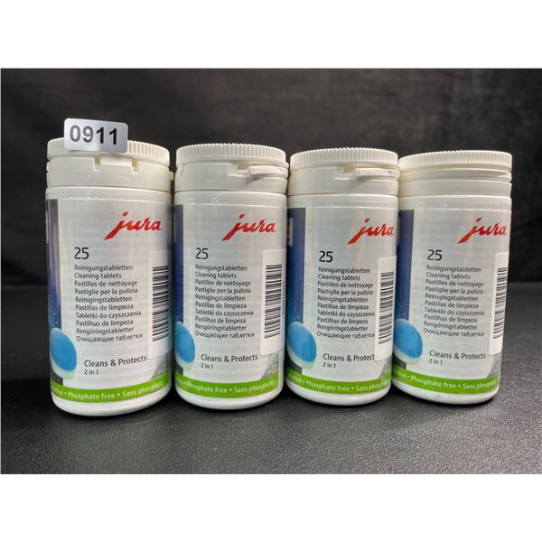 4 Bottles of Jura Coffee-Machine Cleaning Tablets (25 Count) - New