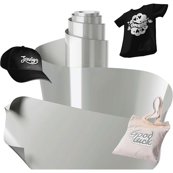35FT Roll of Heat Transfer Vinyl (Silver) Iron-On HTV for Cricut/Heat Press Crafts/Custom Shirts New