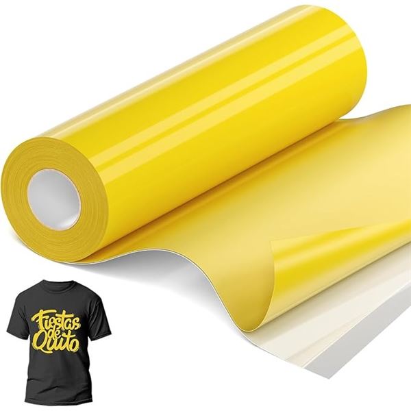 35FT Roll of Heat Transfer Vinyl (Lemon Yellow) Iron-On Vinyl for Cricut/Heat Press Crafts - New