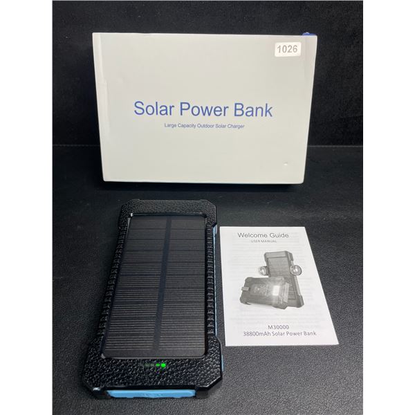 Solar Power Bank (38,800mAh Large Capacity) Portable Charger with Flashlight Function - New