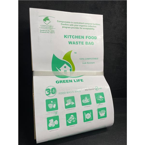 30-Pack of Kitchen Food Waste Bags - 100% Compostable/Leak-Resistant - New