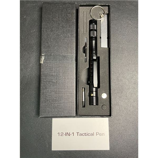 12-in-1 Tactical Pen/Multi-Tool (Flashlight, Glass Breaker, Compass, Whistle, etc.) - New
