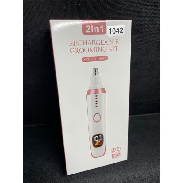 2-in-1 Rechargeable Nose & Ear Hair/Facial Trimmer Device - New