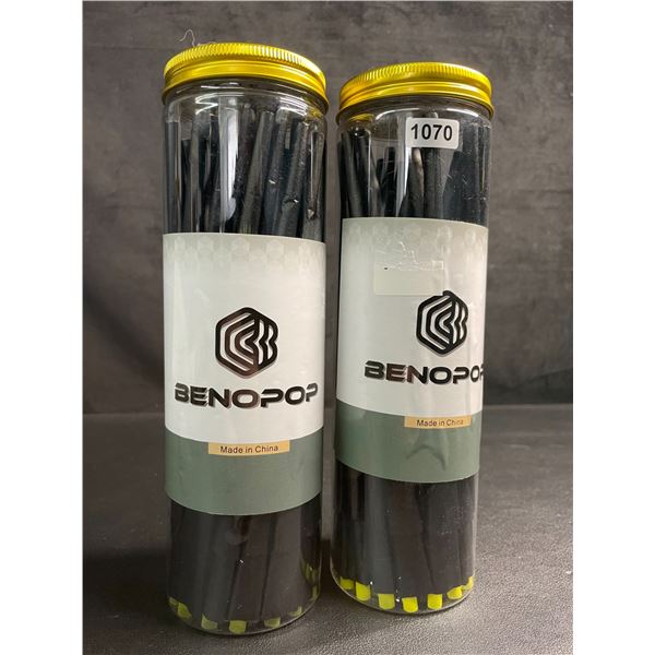 2 Containers of Benopop King-Size Rolling Cones (Black) - New
