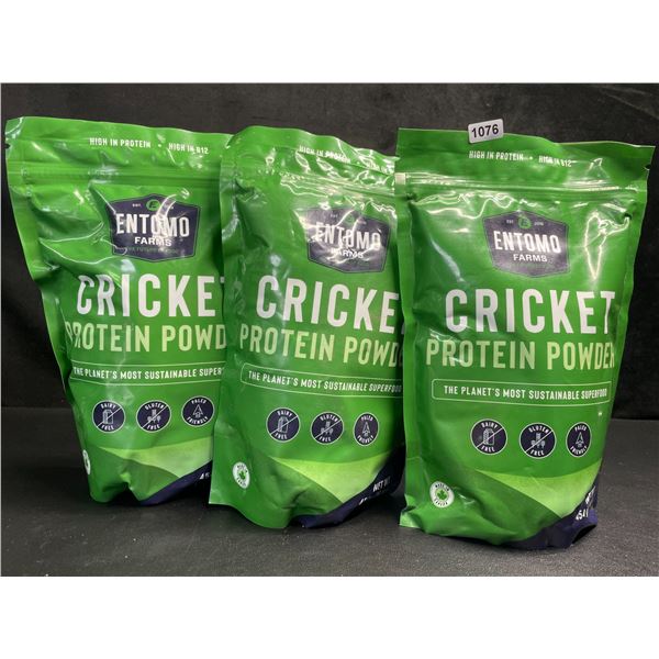 3 Bags of Entomo Farms Cricket Powder/Protein Powder (454g) Excellent Source of Protein - New
