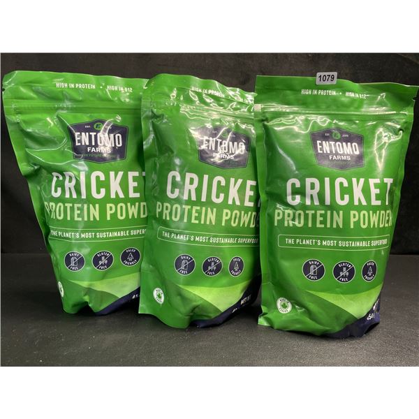 3 Bags of Entomo Farms Cricket Powder/Protein Powder (454g) Excellent Source of Protein - New
