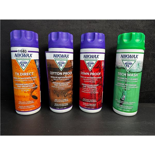 NikWax Set of 4 TX Direct/Cotton Proof/Down Proof/Tech Wash 300ml Each - New