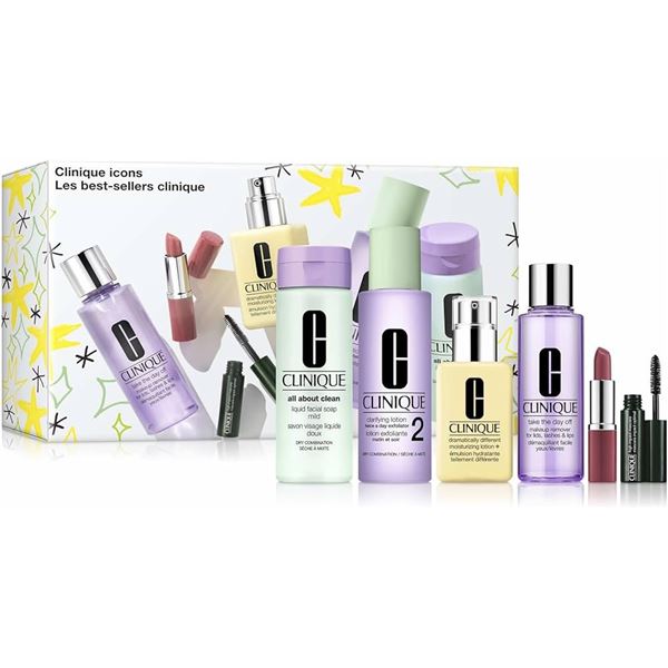 Clinique Icons 6PC Gift Set for Her - Skincare Gift Set - Brand New!
