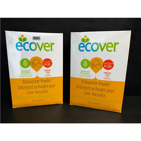 2 3LB Boxes of Ecover Dishwasher Detergent Powder Citrus Scent - New